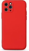 Siliconen hoesje met camera bescherming geschikt voor Apple iPhone 11 Pro - rood met Privacy Glas