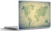 Laptop sticker - 13.3 inch - Wereldkaart - Wereldbol - Groen - Kids - Jongens - Meid - 31x22,5cm - Laptopstickers - Laptop skin - Cover