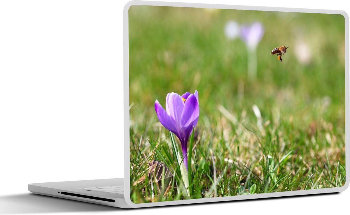 Afbeelding van product SleevesAndCases  Laptop sticker - 13.3 inch - Vliegende bij met nectar