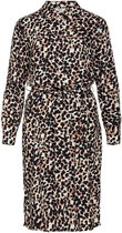 Object Jurk Objpamala L/s Shirt Dress 117 Div 23037651 Black/animal Dames Maat - 40