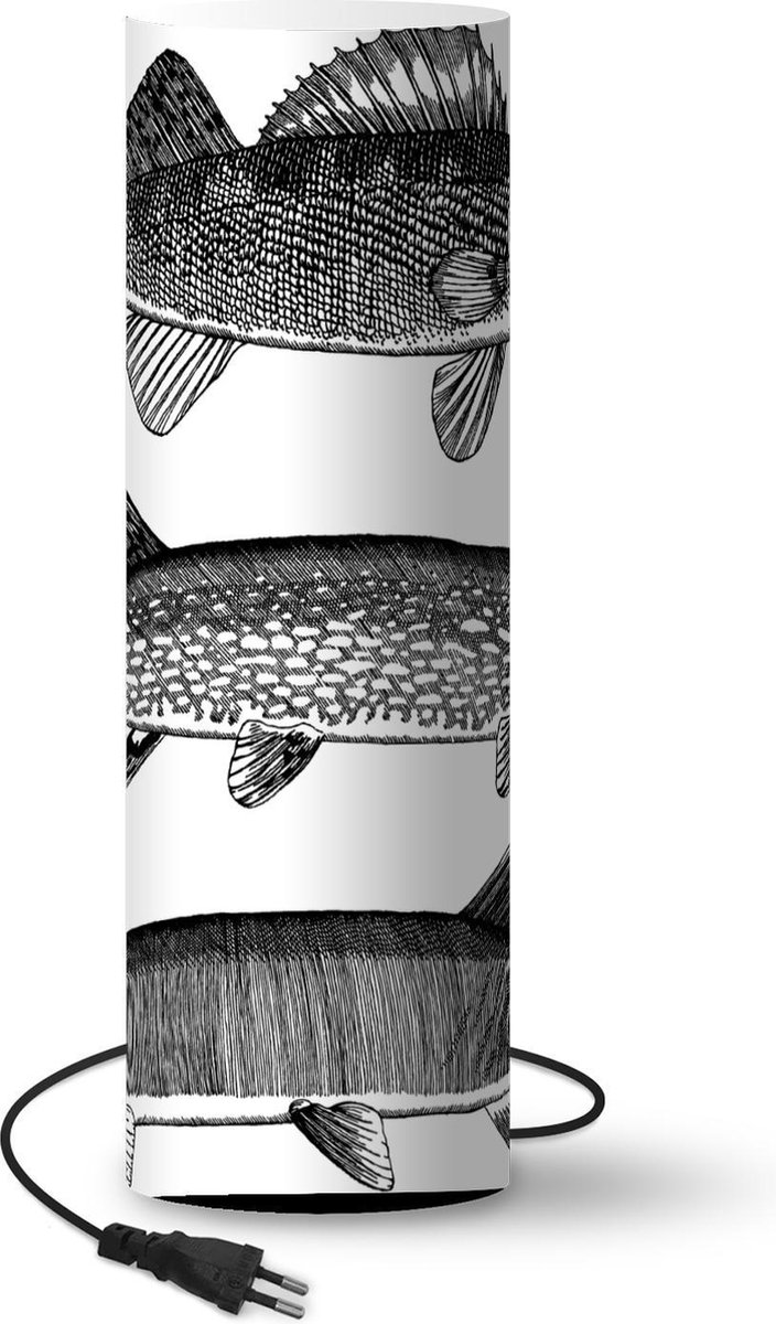 Lamp - Nachtlampje - Tafellamp slaapkamer - drie vissen - 70 cm hoog - Ø22.3 cm - Inclusief LED lamp