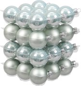 36x stuks kerstversiering kerstballen mintgroen (oyster grey) van glas - 4 cm - mat/glans - Kerstboomversiering