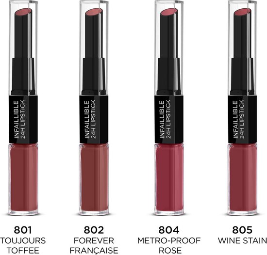 L'Oréal Paris - Infaillible 24H Lipstick - 805 Wine Stain - Nude - Langhoudende, Verzorgende Lippenstift - 5 ml