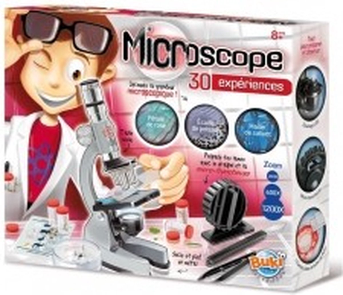 BUKI microscoop voor kinderen van metaal met 30 experimenten. - Buki