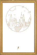 JUNIQE - Poster met houten lijst Harry Potter - minimalistisch -40x60