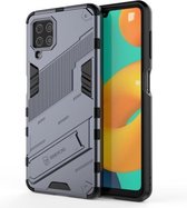 Voor Samsung Galaxy M32 Punk Armor 2 in 1 PC + TPU schokbestendig hoesje met onzichtbare houder (grijs)