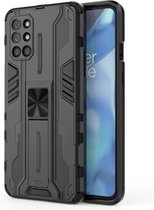 Voor OnePlus 9R Supersonic PC + TPU Schokbestendige beschermhoes met houder (zwart)