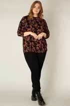 YESTA Voebe Jersey Shirts - Velvet Wine/Multicol - maat 2(50)