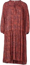Dames jurk rood bladerenprint | Maat S/M