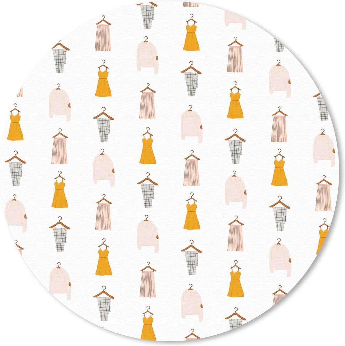 Muismat rond 50x50 cm - Mousepad Kleding - Patronen - Kleuren - Ronde muismatten