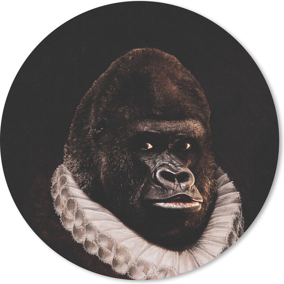 Muismat rond 40x40 cm - Mousepad Willem van Oranje - Kunst - Gorilla - Ronde muismatten