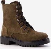 Hush Puppies suede meisjes veterboots - Groen - Maat 28 - Echt leer