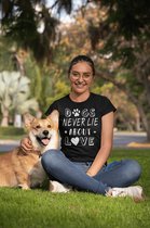 Dogs Never Lie About Love T-Shirt, Schattige Hondenshirt, Cadeaus Voor Hondenliefhebbers, Cadeau Hond Eigenaar Tee, Unisex T-shirt,D001-004B, XXL, Zwart