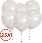Witte Confetti Ballonnen Verjaardag Versiering Helium Ballonnen Feest Versiering Wit Papieren Confetti Decoratie - 25 St