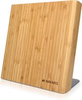 Navaris magnetisch messenblok - Magnetische messenhouder van bamboe - Organizer voor messen en keukengerei - Lichtbruin