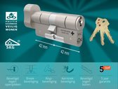 M&C Matrix Cilinderslot - Knop Ovaal 42x42 mm - Met 3 sleutels - SKG*** - Politiekeurmerk Veilig Wonen