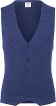 OLYMP Level 5 body fit gilet - wol met zijde - jeans blauw mouwloos vest - Maat: S