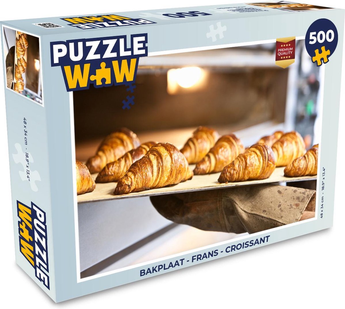 Afbeelding van product PuzzleWow  Puzzel Bakplaat - Frans - Croissant - Legpuzzel - Puzzel 500 stukjes