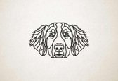 Line Art - Hond - Berner sennen - M - 54x90cm - Zwart - geometrische wanddecoratie