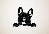 Wanddecoratie - Hond - Franse bulldog 3 - L - 75x89cm - Zwart - muurdecoratie - Line Art