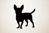 Silhouette hond - Chihuahua - Chihuahua - M - 69x60cm - Zwart - wanddecoratie