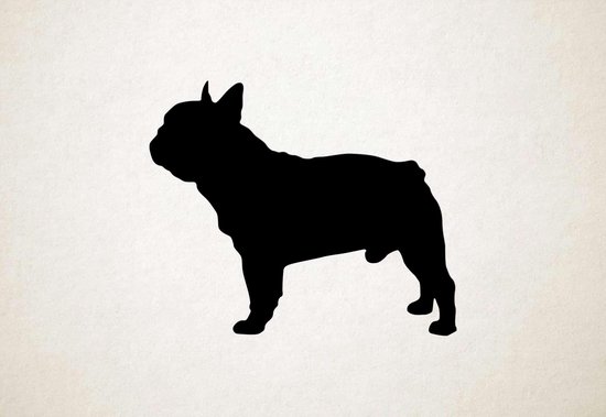 Silhouette hond - French Bulldog - Franse bulldog - XS - 25x30cm - Zwart - wanddecoratie