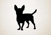 Silhouette hond - Chihuahua - Chihuahua - XS - 29x25cm - Zwart - wanddecoratie