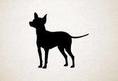 Silhouette hond - Prazsky Krysarik - S - 45x48cm - Zwart - wanddecoratie
