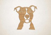 Wanddecoratie - Hond - Engelse Stafford 6 - M - 63x60cm - Eiken - muurdecoratie - Line Art