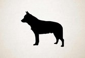 Silhouette hond - Australian Cattle Dog - Australische herder - XS - 25x30cm - Zwart - wanddecoratie