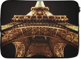 Laptophoes 13 inch - Eiffeltoren - Lichtjes - Parijs - Laptop sleeve - Binnenmaat 32x22,5 cm - Zwarte achterkant