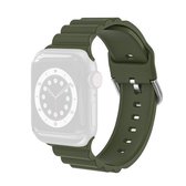 Business B-stijl siliconen horlogebandje voor Apple Watch Series 6 & SE & 5 & 4 44 mm / 3 & 2 & 1 42 mm (donkergroen)