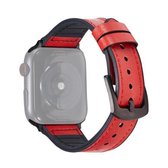 Crazy Horse-textuur lederen vervangende horlogebanden voor Apple Watch Series 6 & SE & 5 & 4 40 mm / 3 & 2 & 1 38 mm (rood)