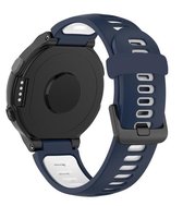 Voor Garmin Forerunner 220/230/235/620/630 / 735XT Tweekleurige siliconen vervangende horlogeband (blauw + wit)