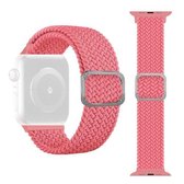 Gesp gevlochten elastische band horlogeband voor Apple Watch Series 6 & SE & 5 & 4 44 mm / 3 & 2 & 1 42 mm (roze)