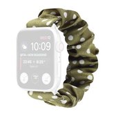 Dots haarring stoffen horlogebandje voor Apple Watch Series 6 & SE & 5 & 4 44 mm / 3 & 2 & 1 42 mm (groen)