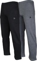 Lot de 2 pantalons de survêtement Donnay jambe droite - Pantalons de sport - Homme - Taille XXL - Anthracite/Noir