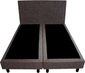 Bedworld Boxspring 120x210 - Geveerd - Linnenlook - Donker grijs (S05)