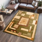 Tapiso Dorian Vloerkleed Woonkamer Slaapkamer Groen Beige Creme Modern Abstract Design Sfeervol Duurzaam Hoogwaardig Tapijt Maat - 160x220