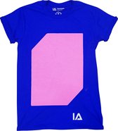 IA Interactief Glow T-Shirt - Super Roze Gloed - Donkerblauw (M)