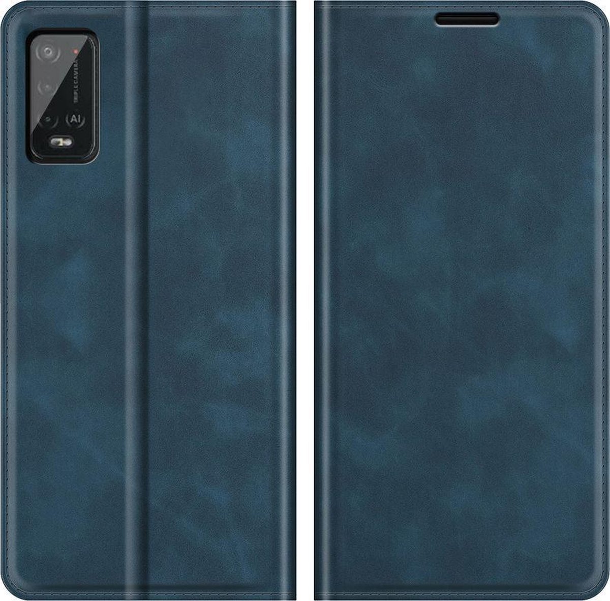 Mobigear Telefoonhoesje geschikt voor Wiko Power U20 Hoesje | Mobigear Retro Slim Bookcase Portemonnee | Pasjeshouder voor 3 Pasjes | Telefoonhoesje voor Pinpas / OV Kaart / Rijbewijs - Blauw