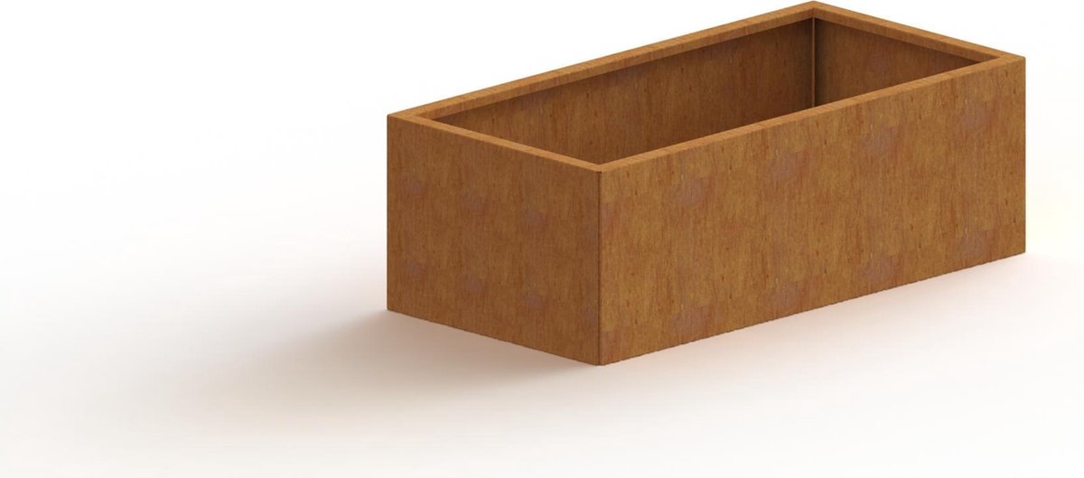 Cortenstaal plantenbak - Rechthoek - 120x60x40cm - Roestkleur - Met bodem - MySteel