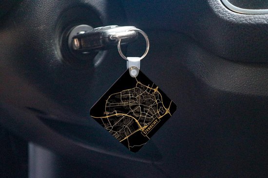 Sleutelhanger - Uitdeelcadeautjes - Kaart - Utrecht - Goud - Zwart - Plastic