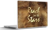 Laptop sticker - 13.3 inch - Quote - Sterren - Bruin - Goud - 31x22,5cm - Laptopstickers - Laptop skin - Cover