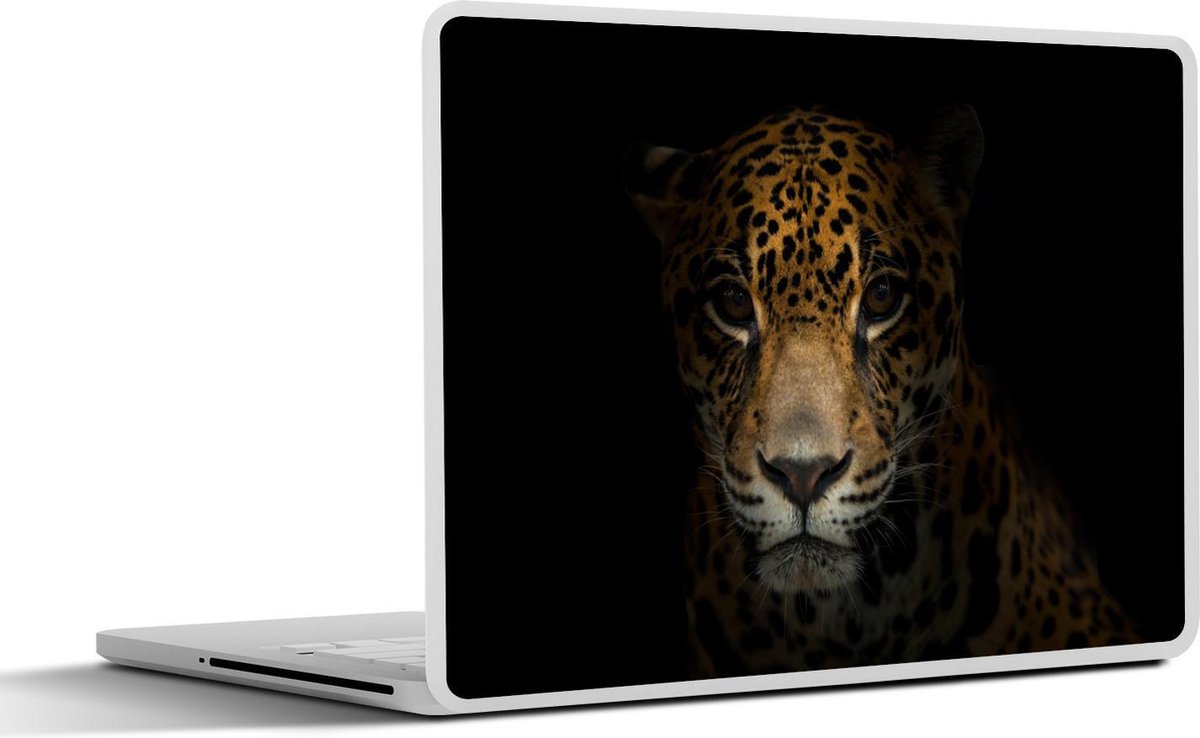 Laptop sticker - 10.1 inch - Panter - Zwart - Nacht - 25x18cm - Laptopstickers - Laptop skin - Cover