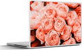 Laptop sticker - 15.6 inch - Rozen - Boeket - Roze - 36x27,5cm - Laptopstickers - Laptop skin - Cover