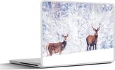 Laptop sticker - 15.6 inch - Hert - Dieren - Sneeuw - 36x27,5cm - Laptopstickers - Laptop skin - Cover