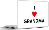 Laptop sticker - 12.3 inch - I love grandma - Quotes - Oma - Spreuken - 30x22cm - Laptopstickers - Laptop skin - Cover