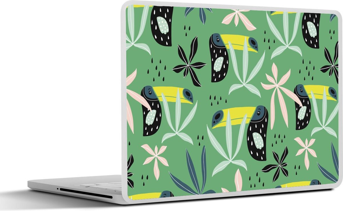 Afbeelding van product SleevesAndCases  Laptop sticker - 15.6 inch - Toekan - Bladeren - Jungle