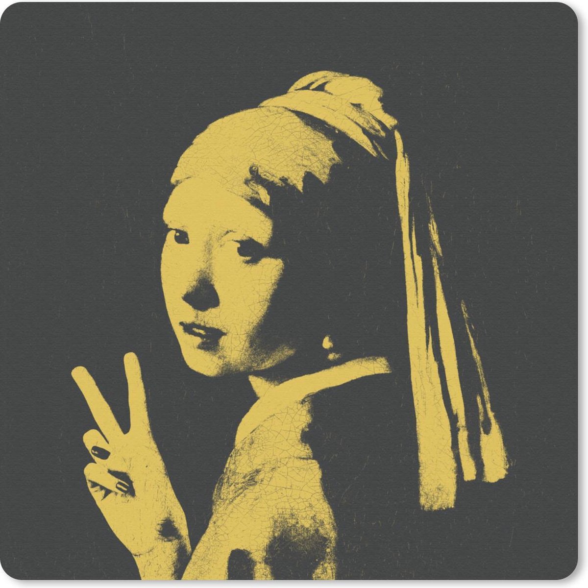 Muismat 30x30 cm - Mousepad Meisje met de parel - Vermeer - Kunst - Muismatten